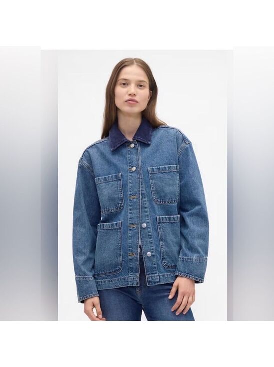 GAP Jackets & Blazers - Gap Relaxed Denim Farm Utility Chore Jacket Coat NWOT XS Workwear Ranch